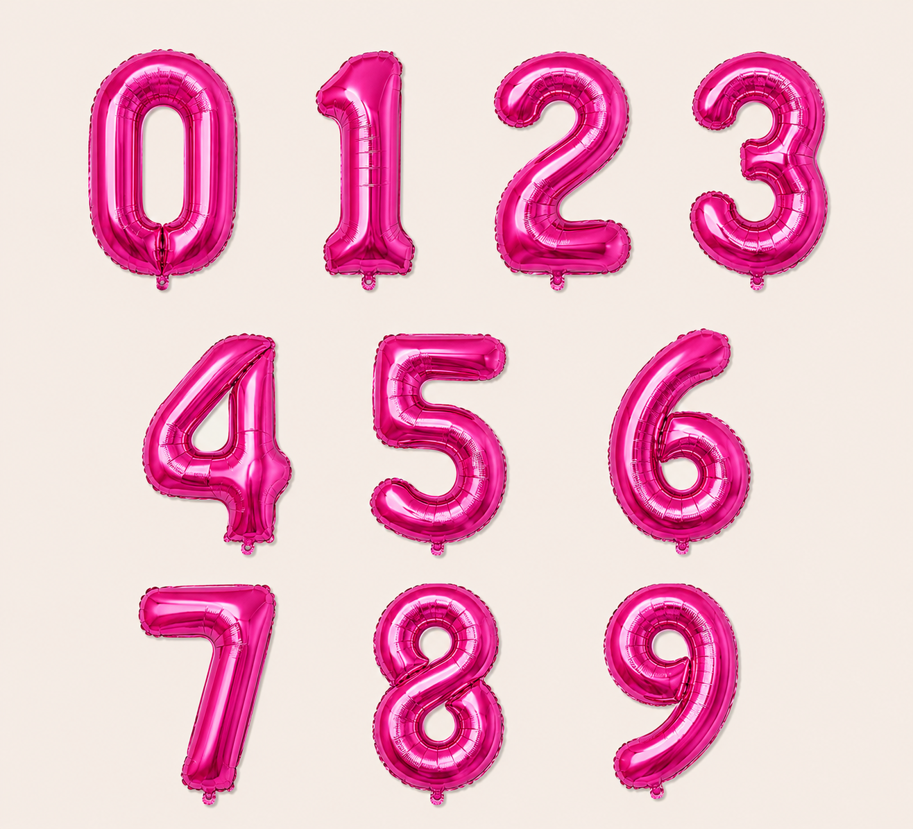 Fuchsia Color 40'' Helium Number Balloons