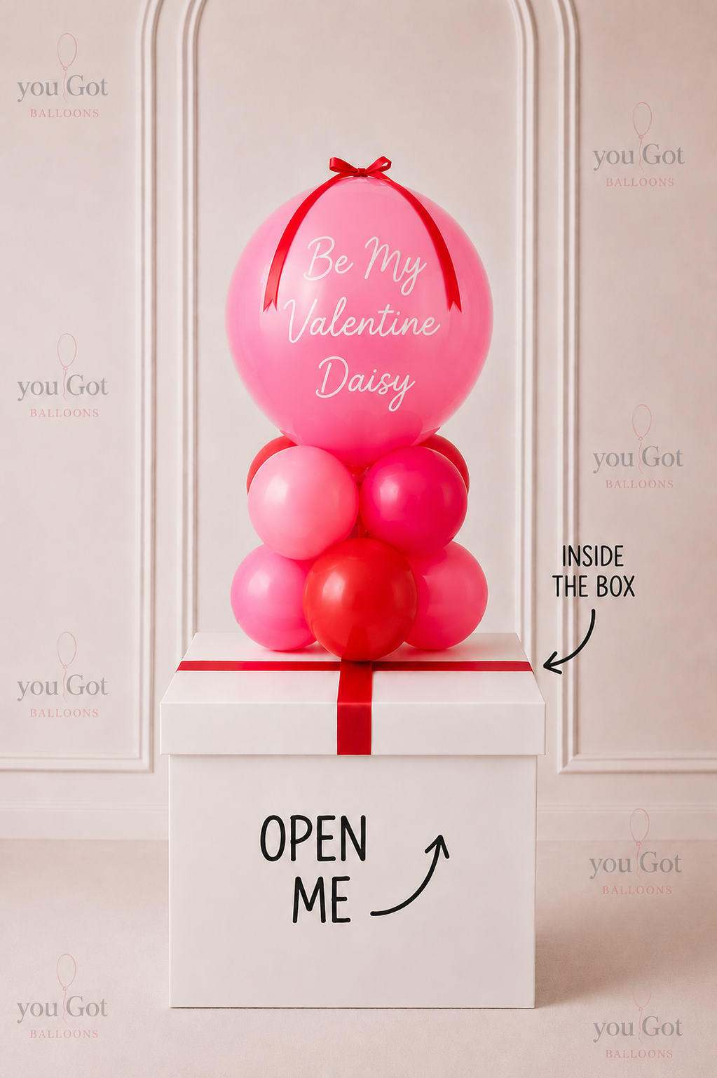 Customized Valentines Balloon Stack
