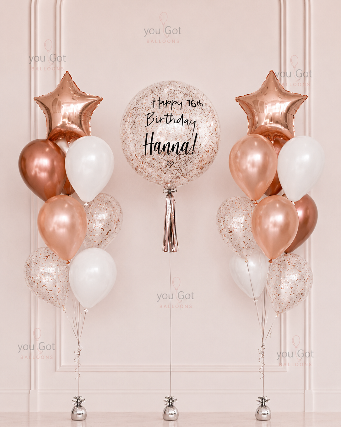 Customized Giant Confetti Balloons Rose Gold