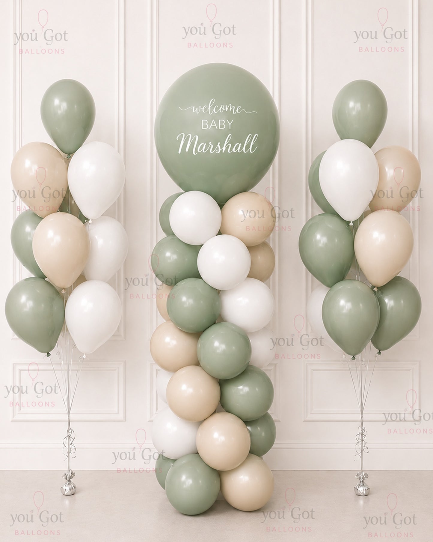Welcome Baby Balloon Tower - Nude Colors Dubai