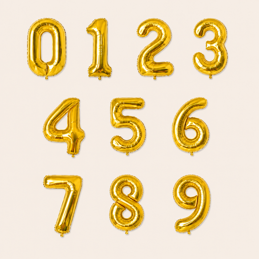 Gold Color 40'' Helium Number Balloons