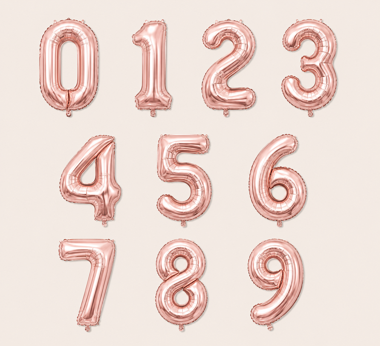 Rose Gold Color 40'' Helium Number Balloons