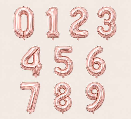 Rose Gold Color 40'' Helium Number Balloons