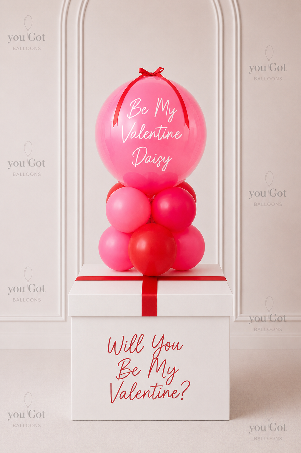 Customized Valentines Balloon Stack