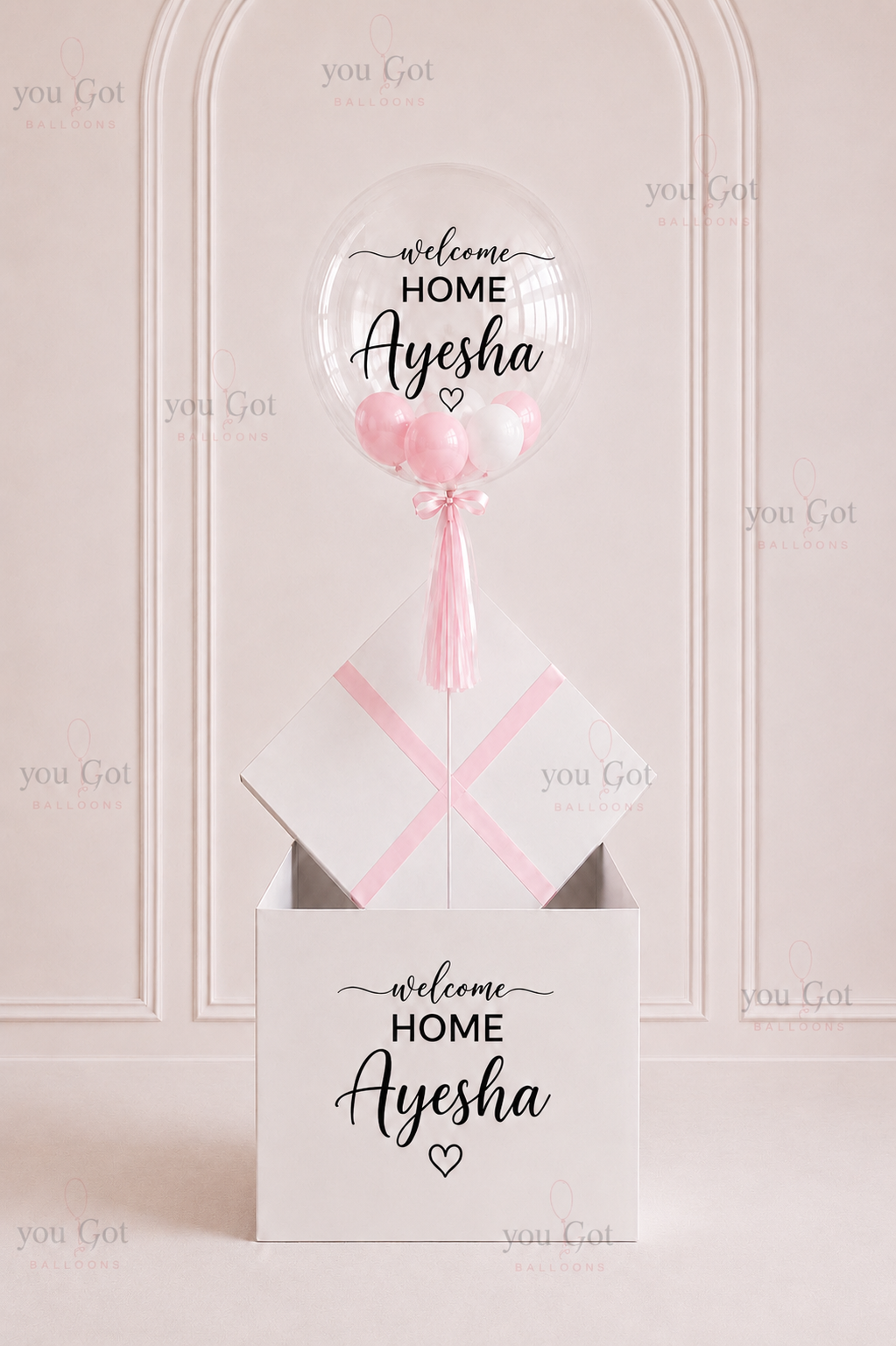 Customized Welcome Home Bubble in a Gift Box