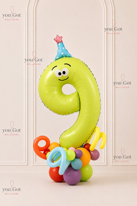 Party Hat Foil Balloon Stack # 9