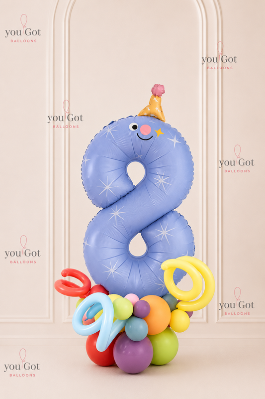 Party Hat Foil Balloon Stack # 8