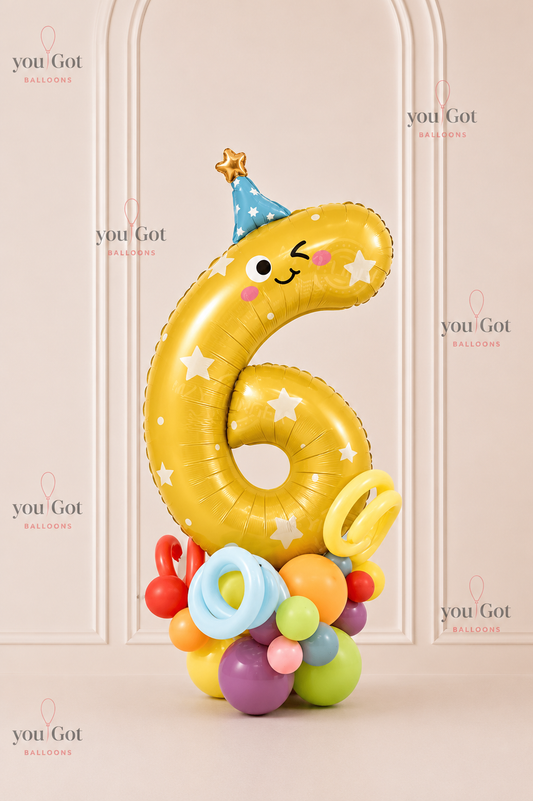 Party Hat Foil Balloon Stack # 6