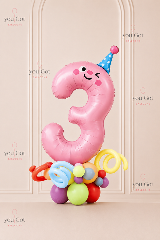 Party Hat Foil Balloon Stack # 3