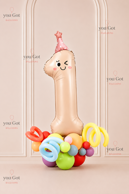 Party Hat Foil Balloon Stack # 1