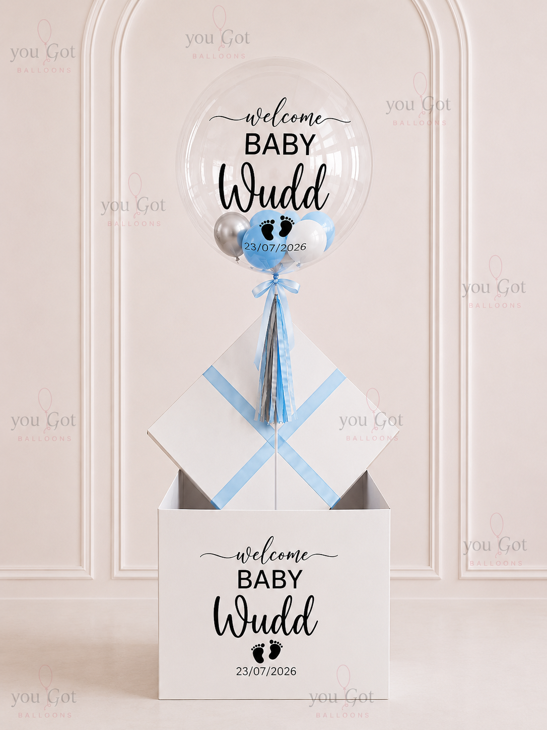 Customized Welcome Baby Bubble in a Gift Box
