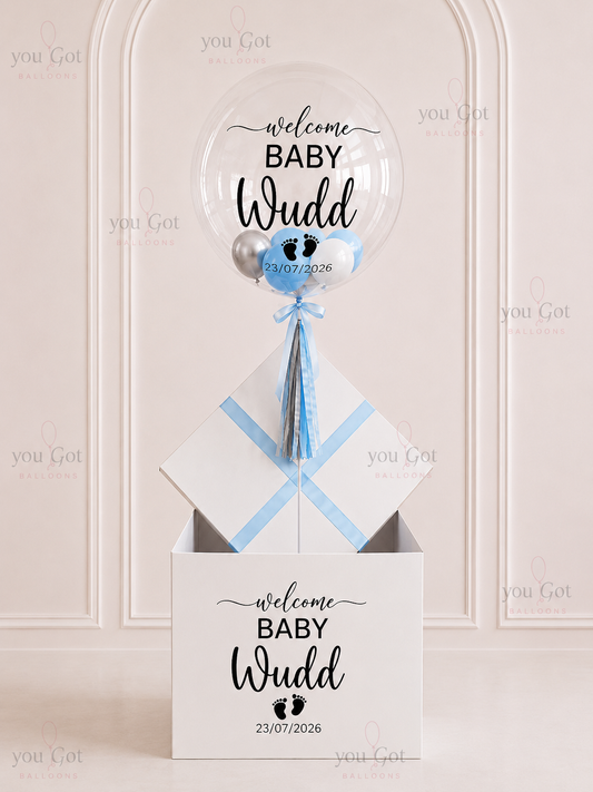 Customized Welcome Baby Bubble in a Gift Box