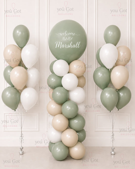 Welcome Baby Balloon Tower - Nude Colors Dubai